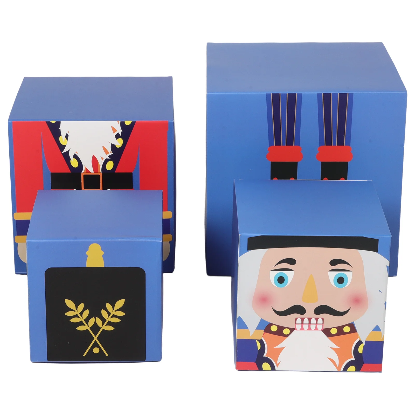 

1Set Nesting Christmas Boxes Stackable Holiday Present Cases Nutcracker Theme Decorative Storage for Festive Decoration Display