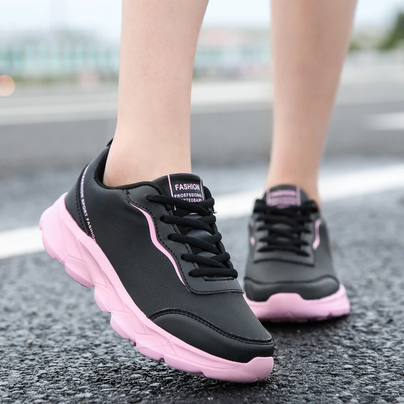 Spring Autumn Women Travel City Walk Comfortable Running Sneakers Pink Black Lady Casual Sport Training Fitness Shoes