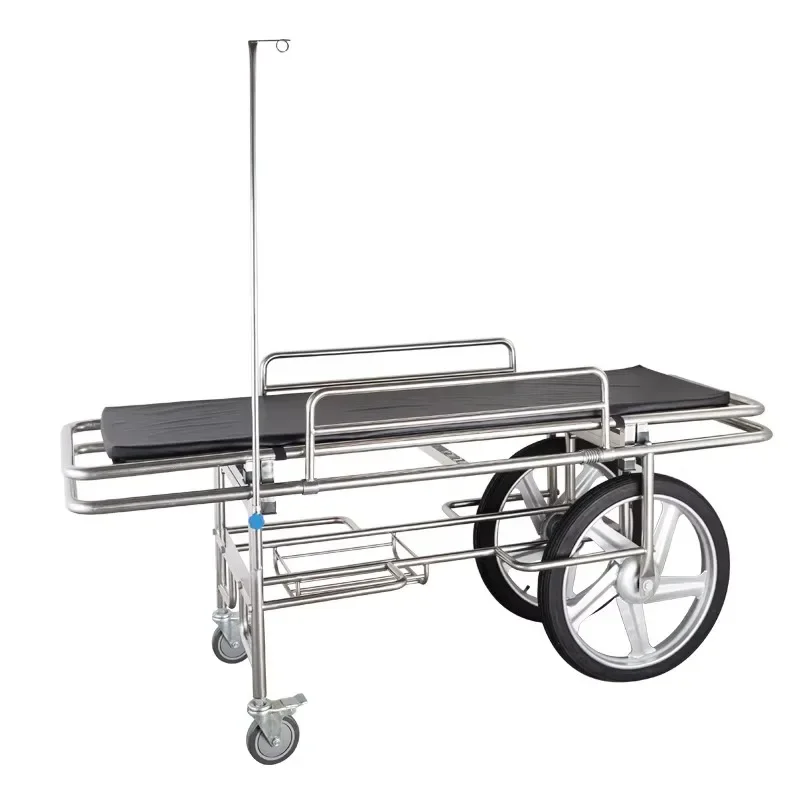 Thickened stainless steel hospital stretcher trolley for patient transportation emergency surgery flattening instruments