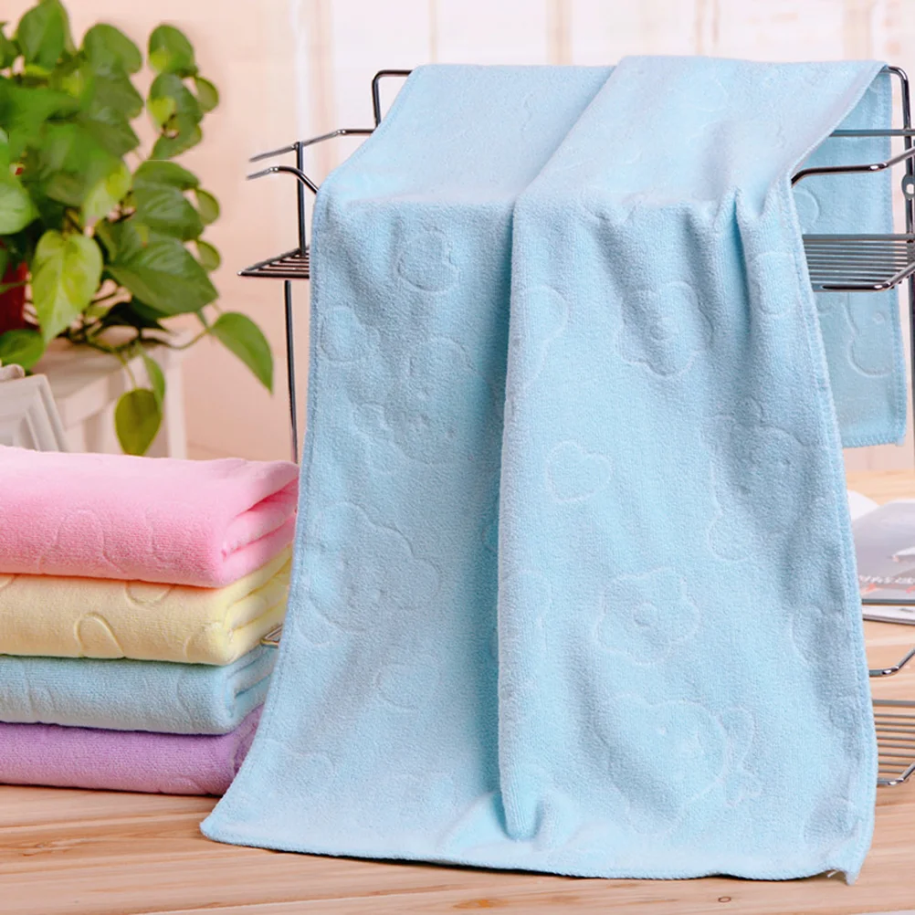 4pcs Microfiber Hand Towel Quick-Dry Embossed Face Towel Light Weight 400 Grams(Light Blue, Light Yellow, Light Pink and Light P