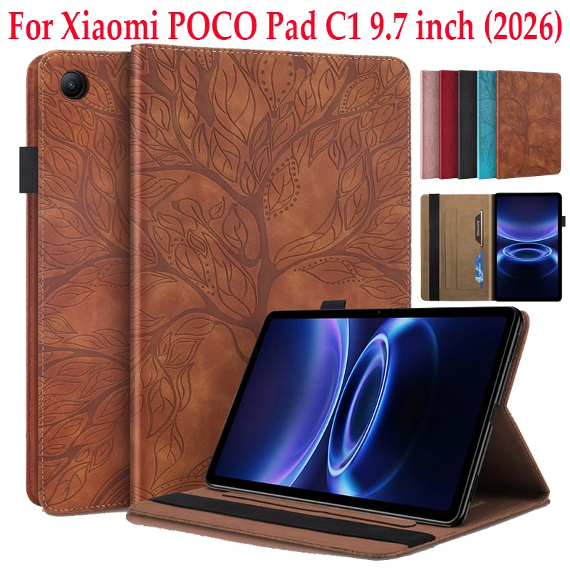Shockproof Soft TPU Leather Book Case for Xiaomi Poco Pad C1 9.7 2026 with Card Pocket Protective Case Cover