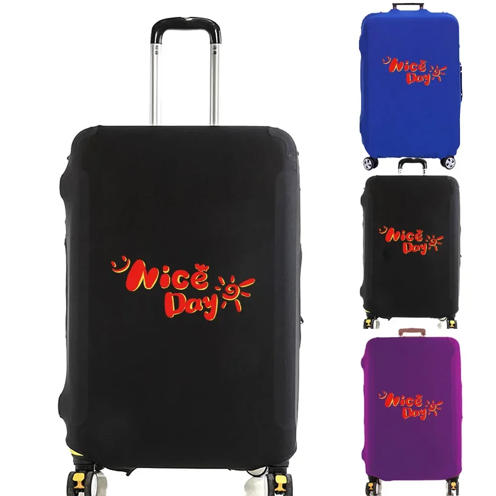 Luggage Cover Suitcase Protector Letter Nice Day Printing Thicker Elastic Dust Covered for 18-32 Inch Trolley Travel Accessories