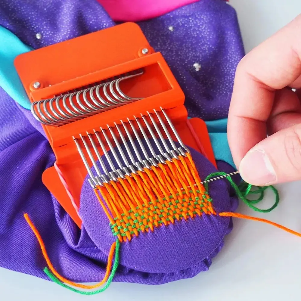 Small Loom Speedweve Type Weave Tool Fun Mending Loom Darning Machine Loom Makes Beautiful Stitching Mending Jeans Clothes