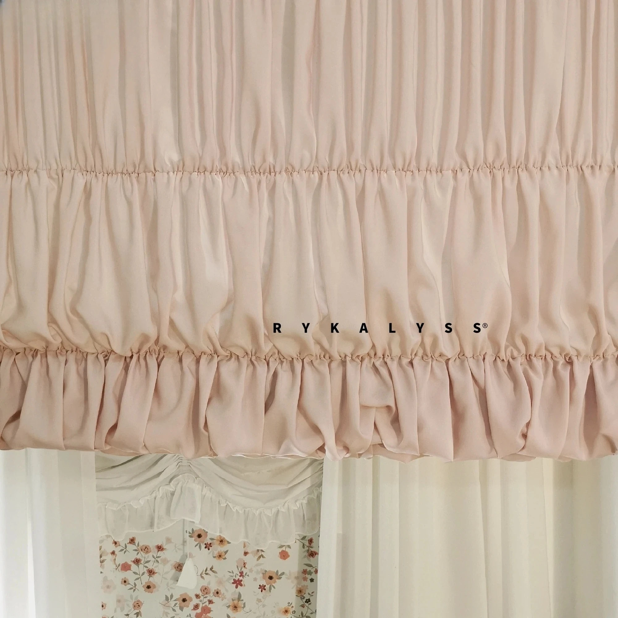 Stretch Curtain Pink Sweetheart Window Screen Cloud Cake Skirt Roman Curtains Dining Room Kitchen Living Bedroom Partition