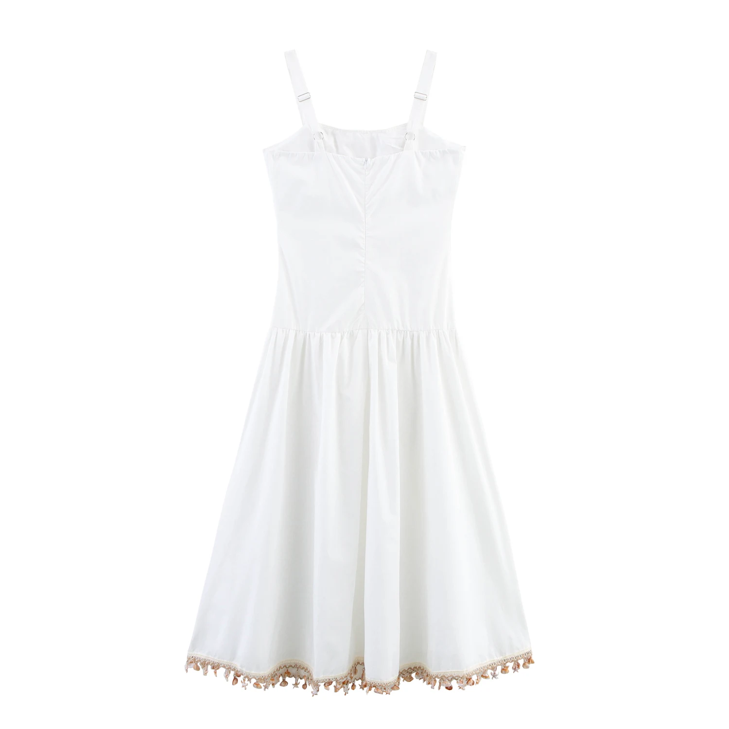 JNLEAOG ชุดเดรสฤดูใบไม้ร่วงสำหรับผู้หญิง ดีไซน์ใหม่ แต่งขอบระบาย ช่วงเอวผูกเชือก สายเดี่ยว ทรงเอวสูง ผลิตจากเส้นใยโพลีเอสเตอร์ ช่วยให้ดูเพรียว