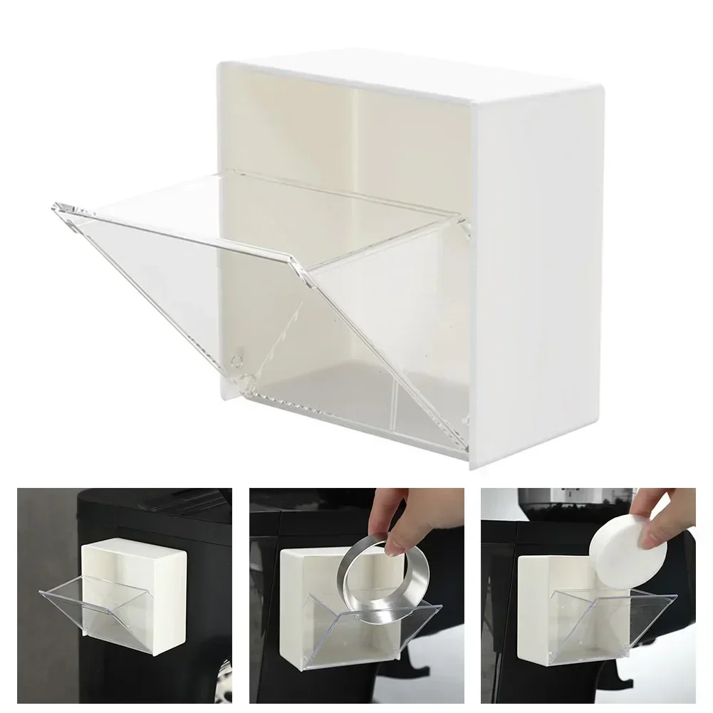 Coffee Filter Paper Holder Dustproof Moka Pot Filter Storage Box Self-Adhesive Coffee Dosing Ring Powder Bowl Wall Rack Accessor