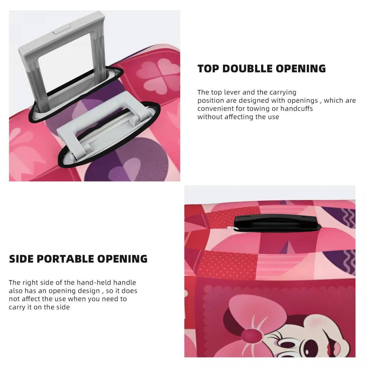 มิกกี้มินนี่เมาส์พิมพ์กระเป๋าเดินทางปกมิกกี้เมาส์สัตว์การ์ตูนธุรกิจวันหยุดปฏิบัติกระเป๋าเดินทางกรณีการป้องกัน