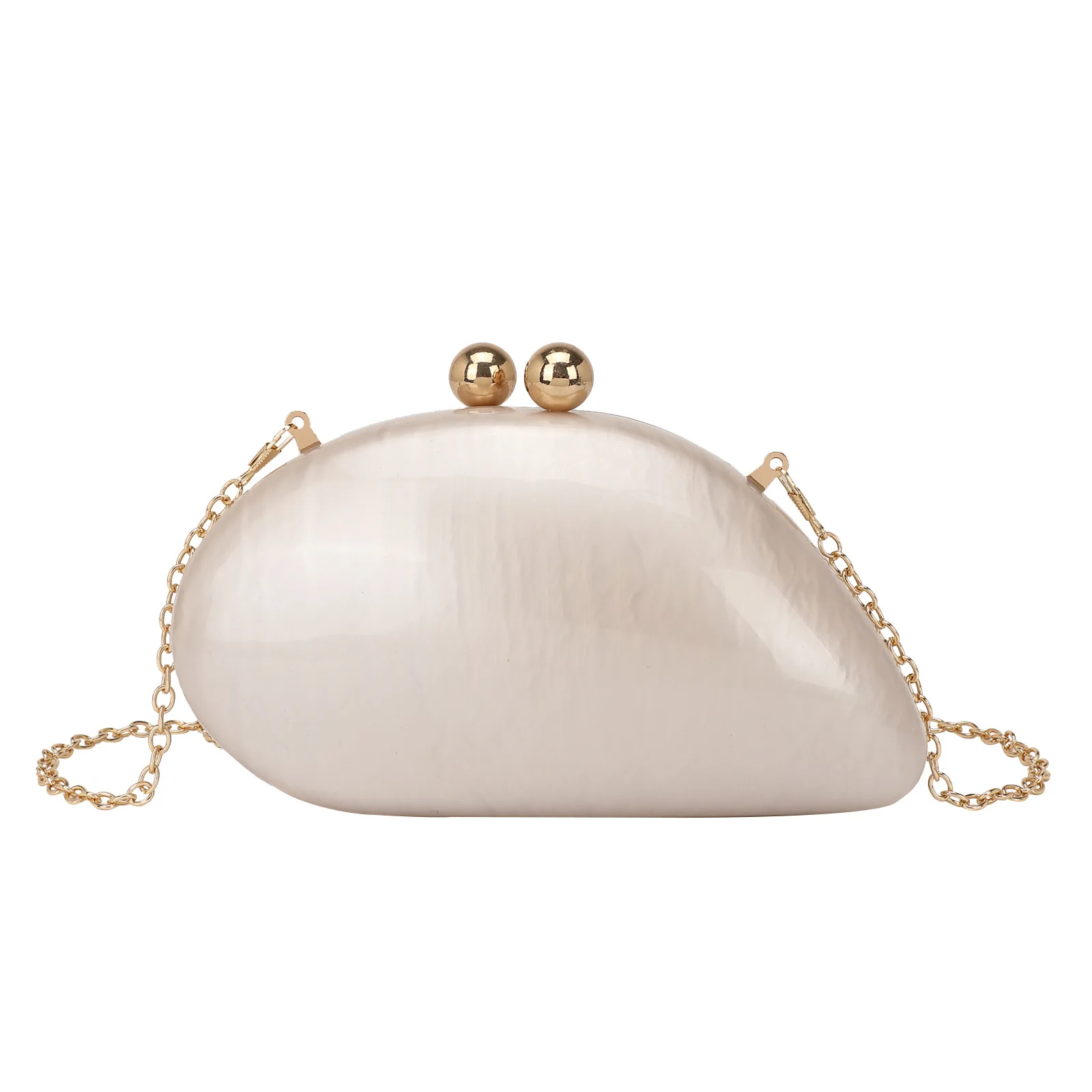 

Women's Fashion Acrylic Shell-Shaped Evening Clutch Bag with Chain for Crossbody Wear Stylish and Individualistic