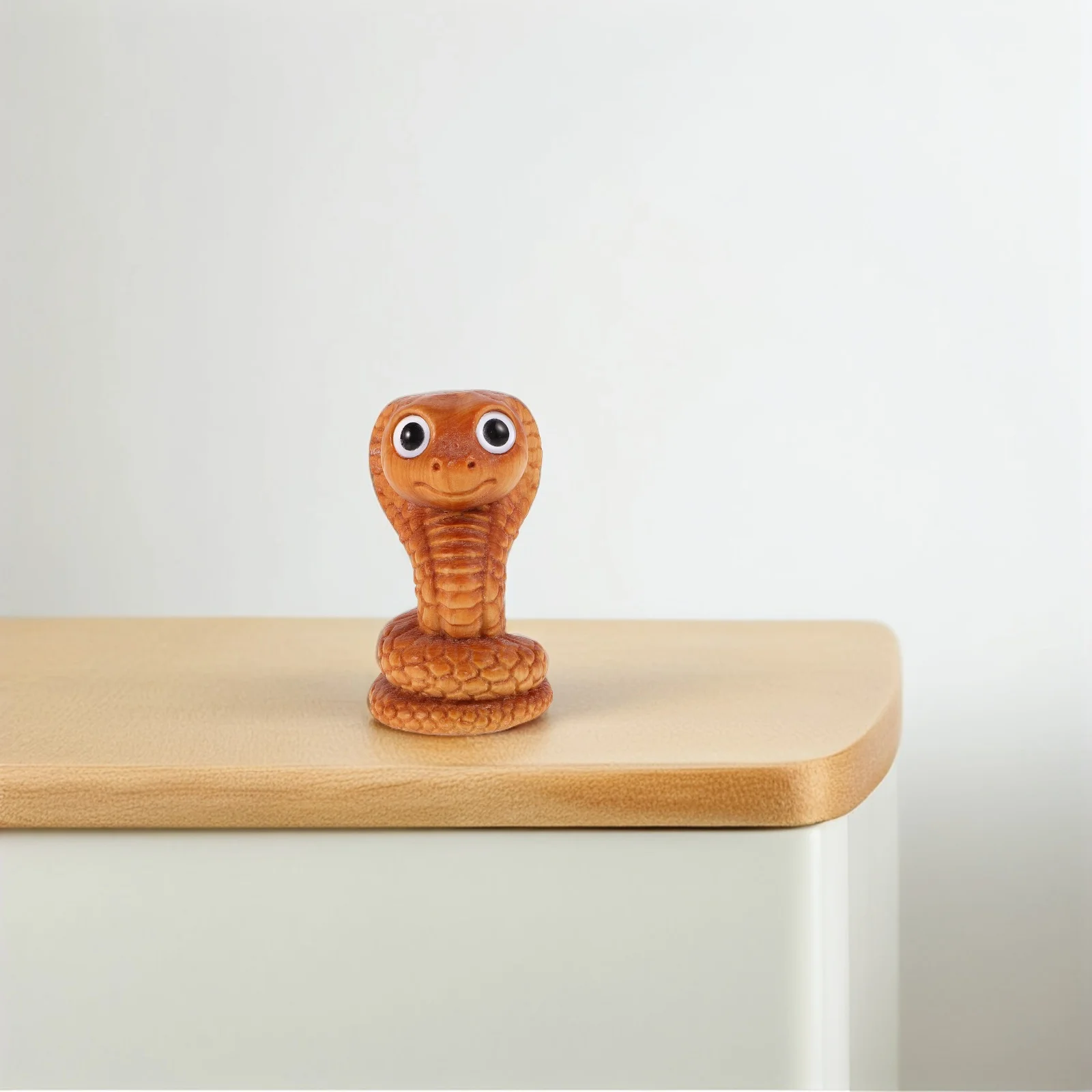 

Wooden Snake Carving Miniature Big-Eyed Handcrafted Animal Statue Desk Decoration Year of The Snake Wooden Animal Sculpture