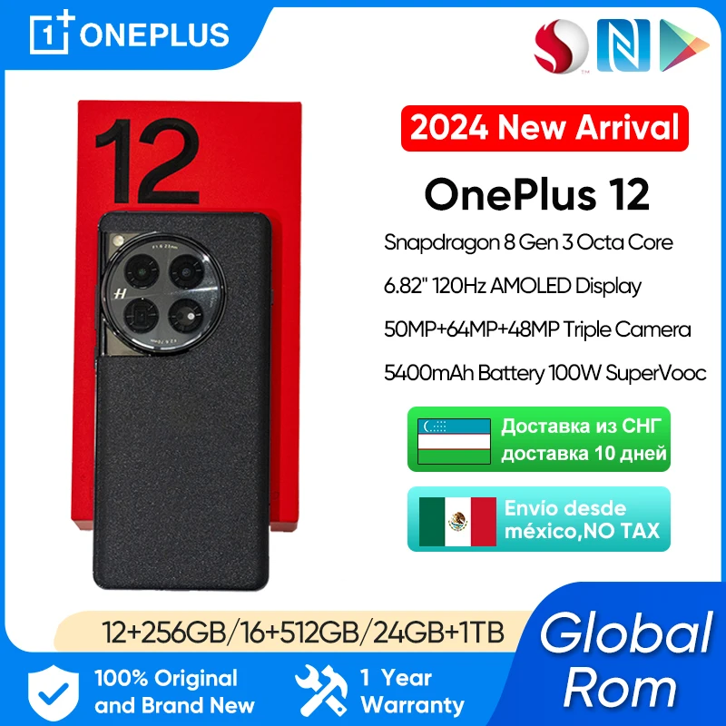 original oneplus 12 global rom snapdragon gen 682 polegada tela amoled 50mp 5400mah bateria 100w supervooc 2023 novo 01