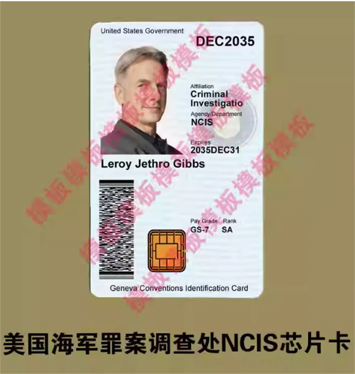 

Navy Investigation Service NCIS Anime COS Movie Prop Card Personalized Customization