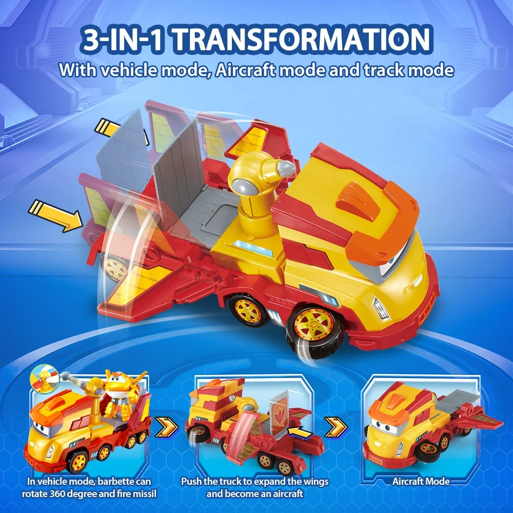 Super Wings Golden Wheels Transformujący Pojazd 3w1 Samolot Tor z Figurkami MINI