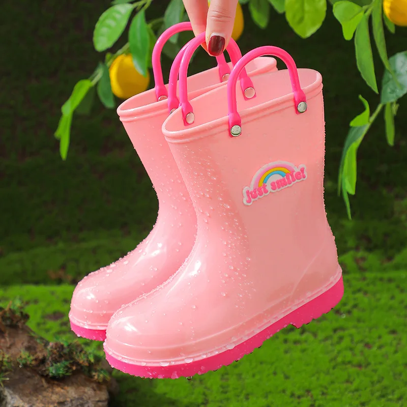 Chaussures d\'eau de dessin animé pour enfants, bottes de pluie en PVC pour petits enfants, bébés filles, quatre saisons, nouveau