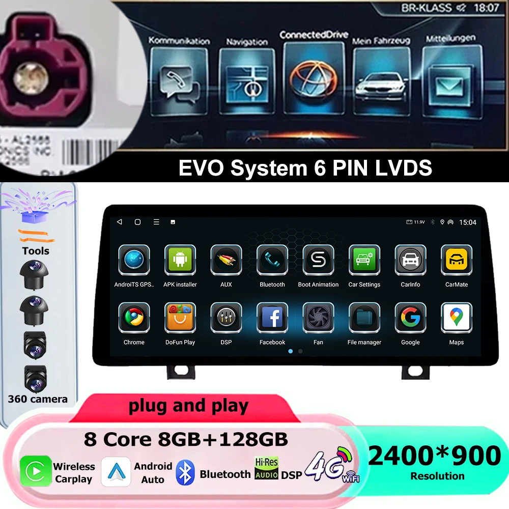 Android 16 voor BMW 2 Serie F45 F46 2014 - 2018 NBT EVO Systeem Auto Video Multimedia PlayerGPS navigatie Bluetooth Auto Gereedschap