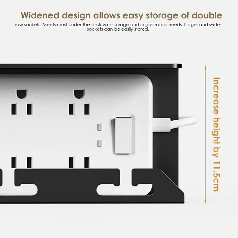 Under Desk Cable Management Metal Cable Tray Under Desk With Clamp Power Strip Cord Holder No Drilling Sturdy Spacious