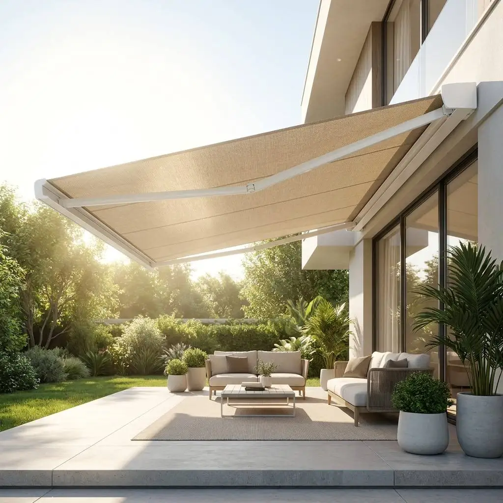 Economical Household Entrance Sunshade Motor Drive APP Activates The Intelligent Canopy UV Protective Full Cassette Awning