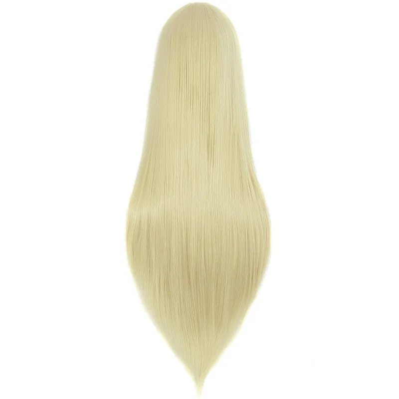 Pelucas de pelo sintético de 80cm de largo, pelucas de Cosplay blancas y moradas, pelo rubio claro para fiesta, peluca recta para mujer