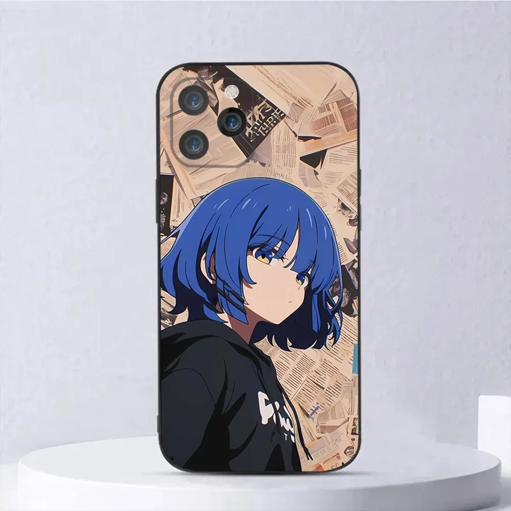 야마다 료 B-Bocchi 전화 케이스 iPhone 16,15,14,13,12,11,Plus,Pro Max,XS,X,XR,SE,Mini,8,7 소프트 실리콘 블랙 커버