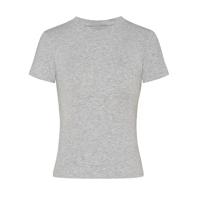 Y2K Sexy T-shirt Women Summer V-neck Tee Shirt Femme Solid Slim Short Sleeve Sport Fashion Tshirt Woman Clothes Crop Top Kpop