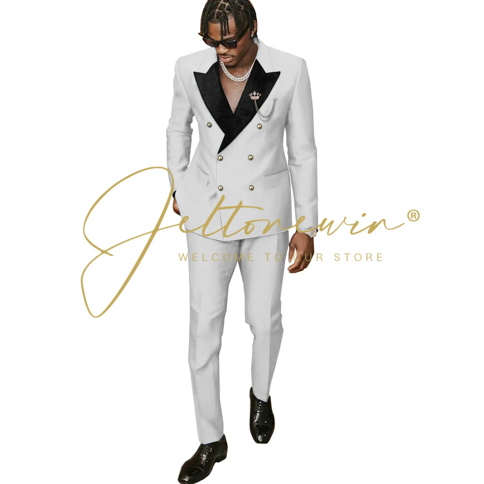 Red Men Suits Slim Fit 2 Piece Double Breasted Suit Men Wedding Prom Party Business (Blazer+Pants) Wedding Suits for Men