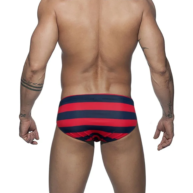 Striped Beach Shorts for Men Swimming Trunks Low Waisted Swimwear Boxer Briefs Sexy Bikini Bathing Suit Underwear Boardshorts