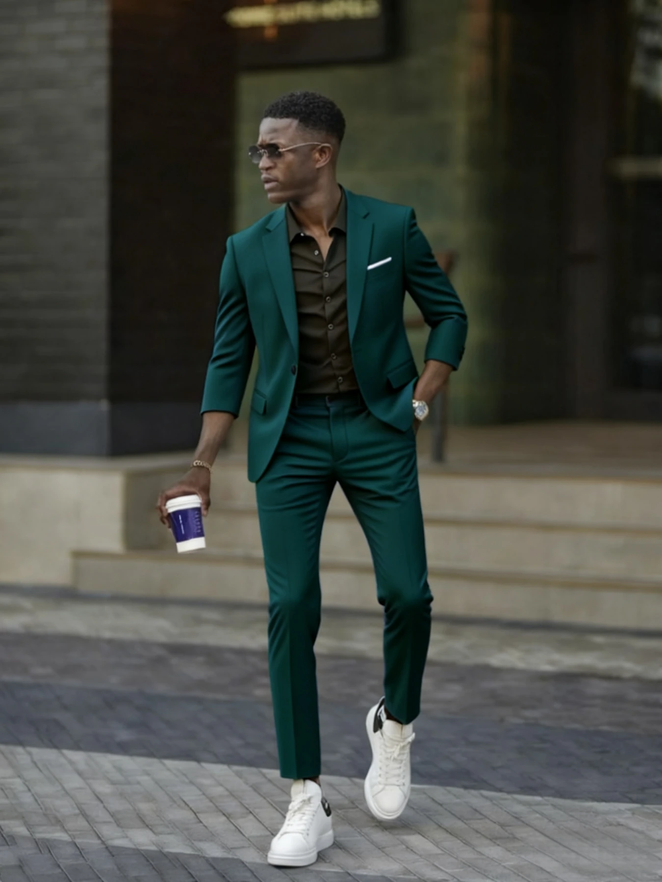 

2pcs Men's Groom Wedding Suit Set, Jacket And Trousers, Elegant Formal Outfit for Party And Banquet