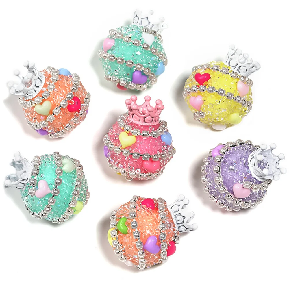 ST27 High quality Crown Sugar Beads Straight Hole Drill Ball Beads DIY Mobile Phone Chain Jewelry Accessories Beads Loose Beads