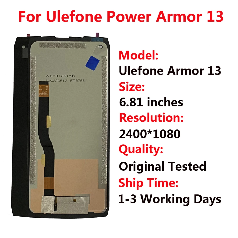 For Ulefone Armor 13 14 16s Pro Armor 17 18T 19T 23 Ultra LCD Display Screen LCD For Ulefone Armor21 armor22 Armor 24 LCD Screen