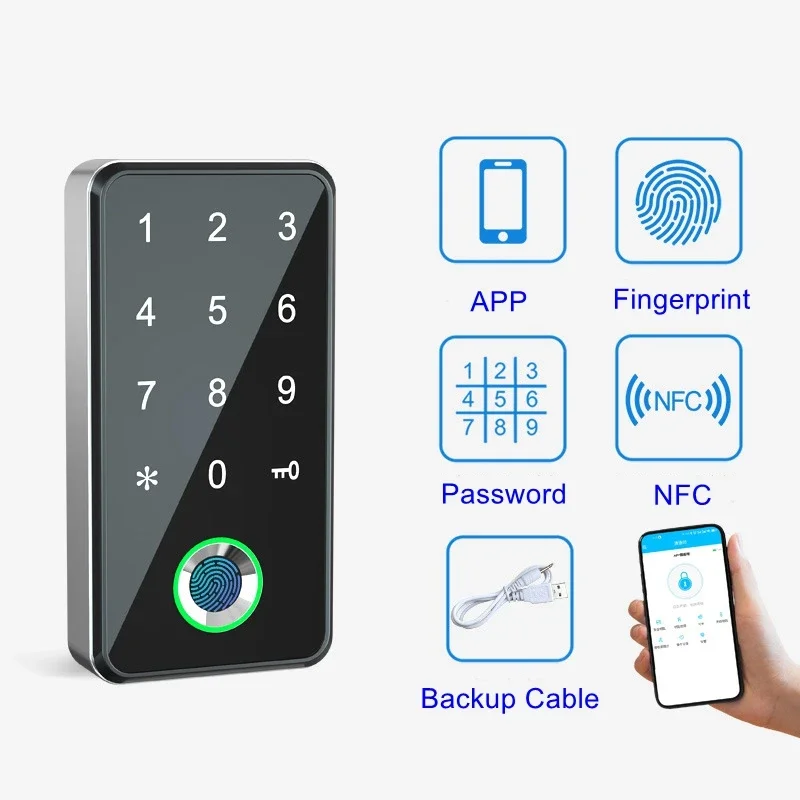 

TTLock Bluetooth APP Password Drawer Lock Cabinet Lock GYM Bathroom Electronic Digital Locker Wooden Smart Fingerprint Lock
