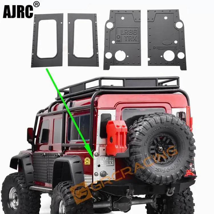 For Trax 1/10 Rc Car Trx4 Defender Metal Decorative Plate On Both Sides Of The Rear Baffle Simulation Rivet Metal Sticker