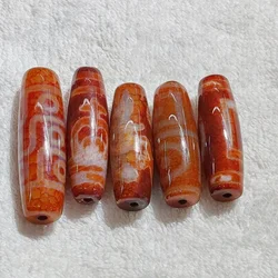 Tibet agate Dzi red meat dragon scale blood silk 9 eyes heaven and earth multi totem beads necklace pendant DIY accessories