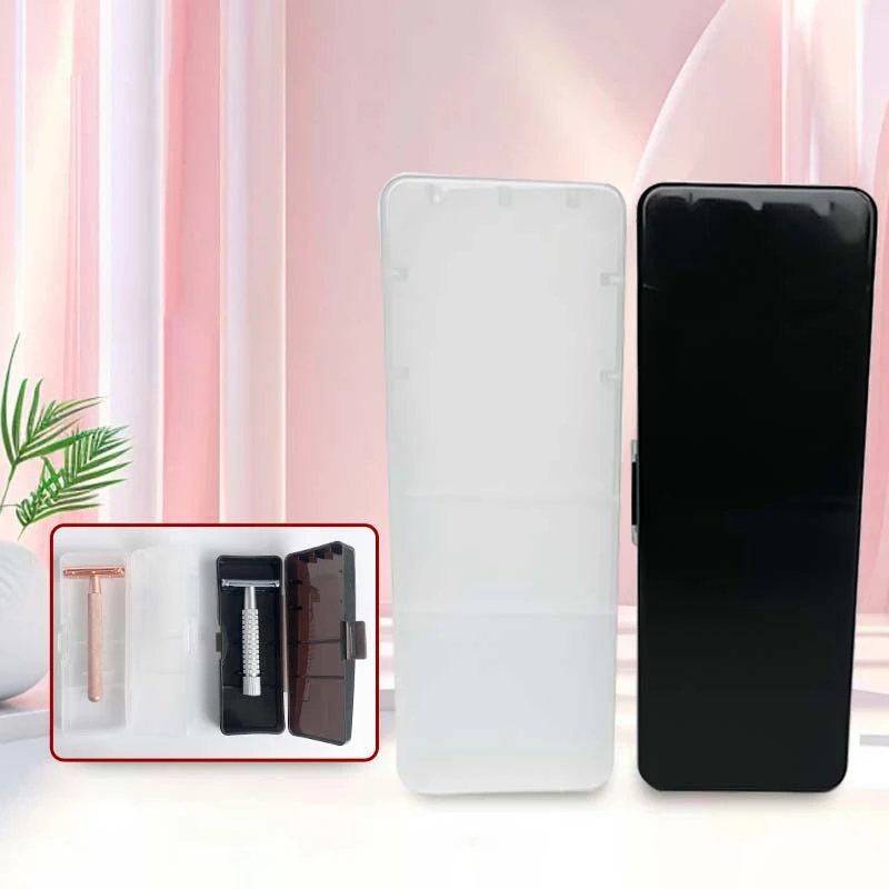 Caixa De Armazenamento Plástica Transparente para Homens, Eco-Friendly PP Caso De Barbear, Razor Box, Universal Handle Box, Alta Qualidade