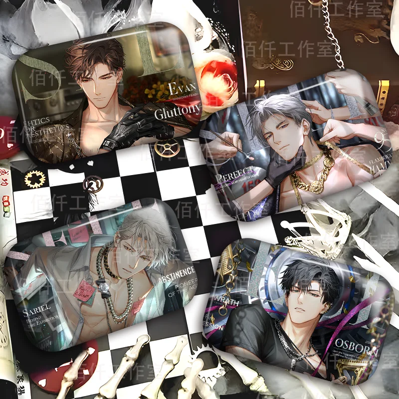 

Game Osborn Light and Night Charlie Sariel Square Badge Button Brooch Pin Anime Love and Deepspace Cosplay Bedge Collection