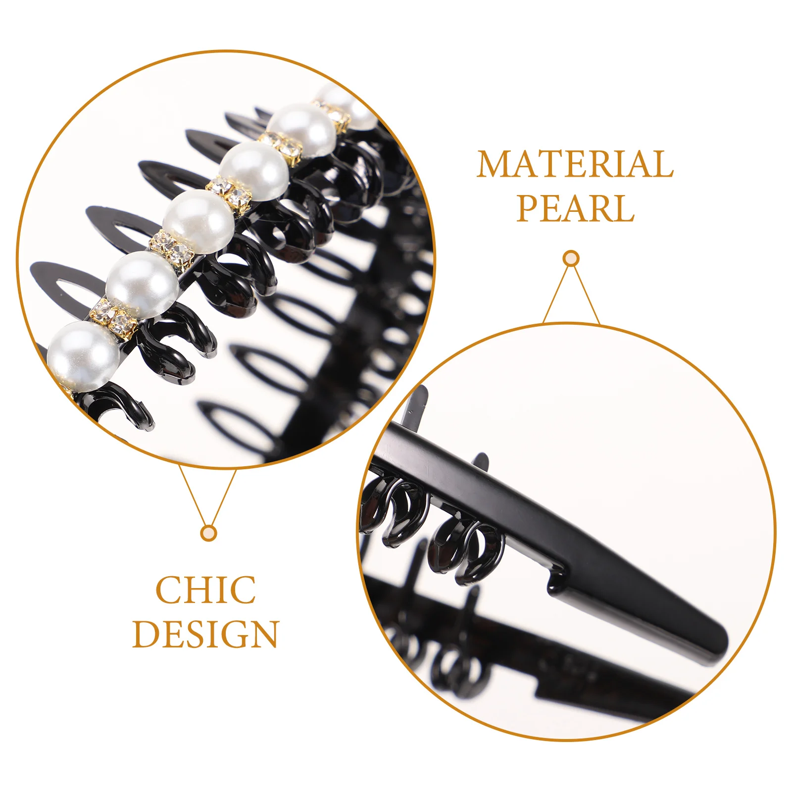 

2Pcs Sparkling Pearls Hair Hoops Exquisite Headband Chic Wedding Hair Accessories for Women