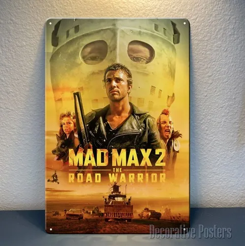Mad Max 2 Road Retro Movie Metal Poster Tin Sign - 20x30cm Plate