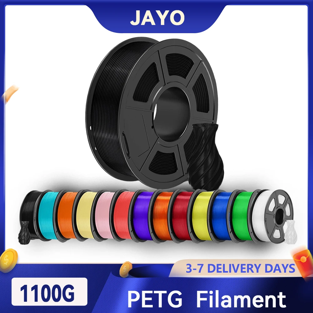 JAYO 3D PETG Filament 1.75mm +/-0.02mm 1100g PLA Printer Filament Netjes Wond 3D Afdrukken materiaal Voor Bambu FDM 3D Printer - afbeelding 2