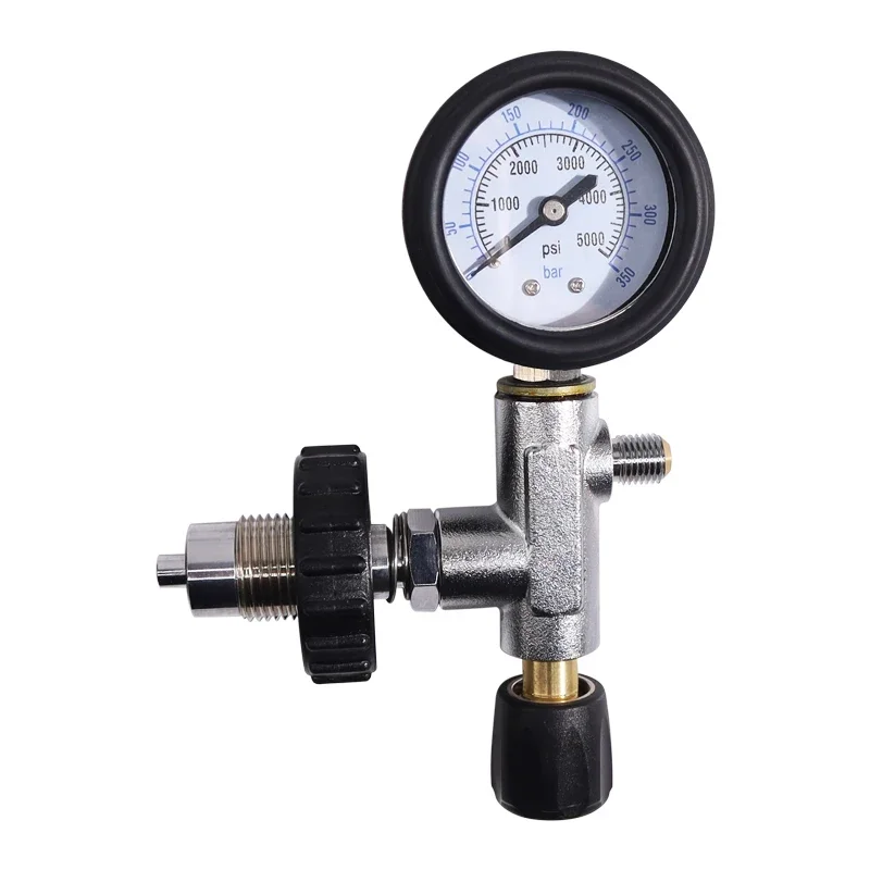 Diving Compressor Fill Service High Pressure Filling Station with M16*1.5 or 7/16-20UNF Refill Valve with High Pressure Hose