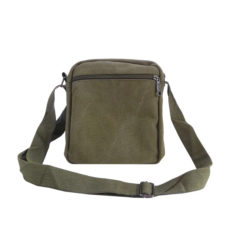 Retro Men Travel Flap Bag Male Solid Color Casual Crossbody Bag Canvas School Zipper Shoulder Bag