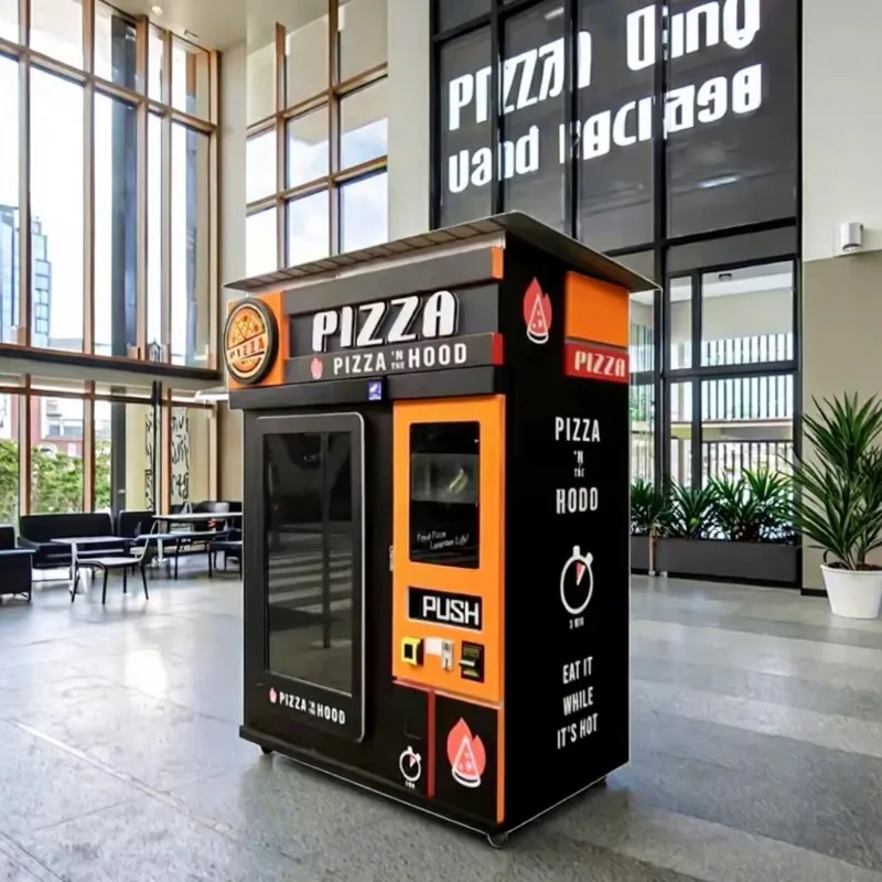 Wholesale automated pizza vending machine outdoor self-service fast food kiosk with baking function, suitable for retail