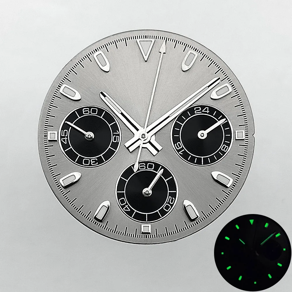 29 مللي متر الطلب C3 مجموعة مؤشر مضيئة خضراء تناسب حركة VK63 أسود أبيض أزرق أخضر ارتفع الذهب أجزاء الساعة الملحقات