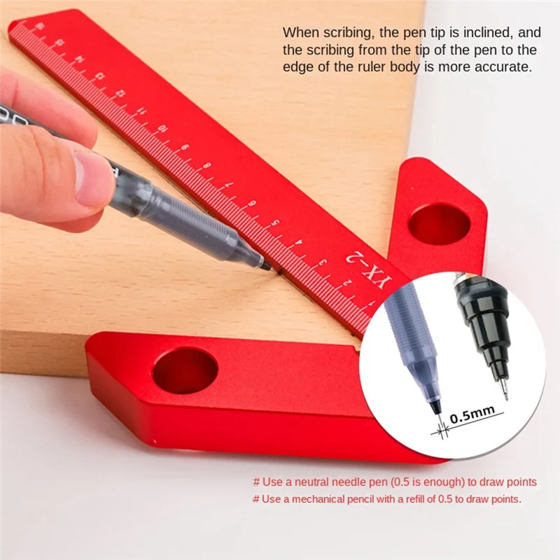 A76K Circle Center Scriber per la lavorazione del legno Scriber centrale quadrato 45 gradi 90 gradi Scriber ad angolo retto Strumenti per la lavorazione del legno