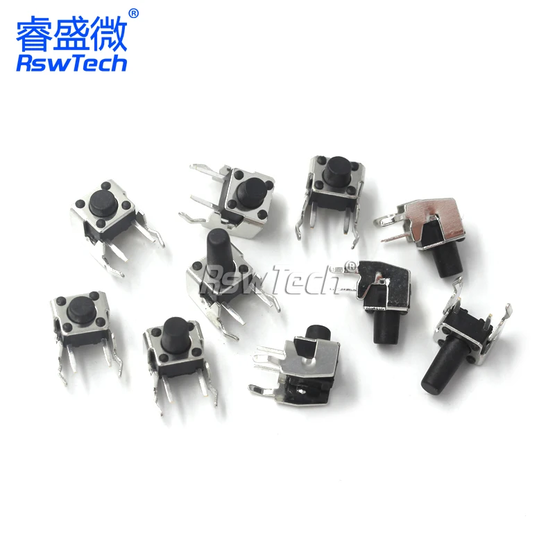 30PCS light touch switch horizontal with bracket 6 * 6 * 5/6/7/8/11/12MM 2 foot side press micro/button switch