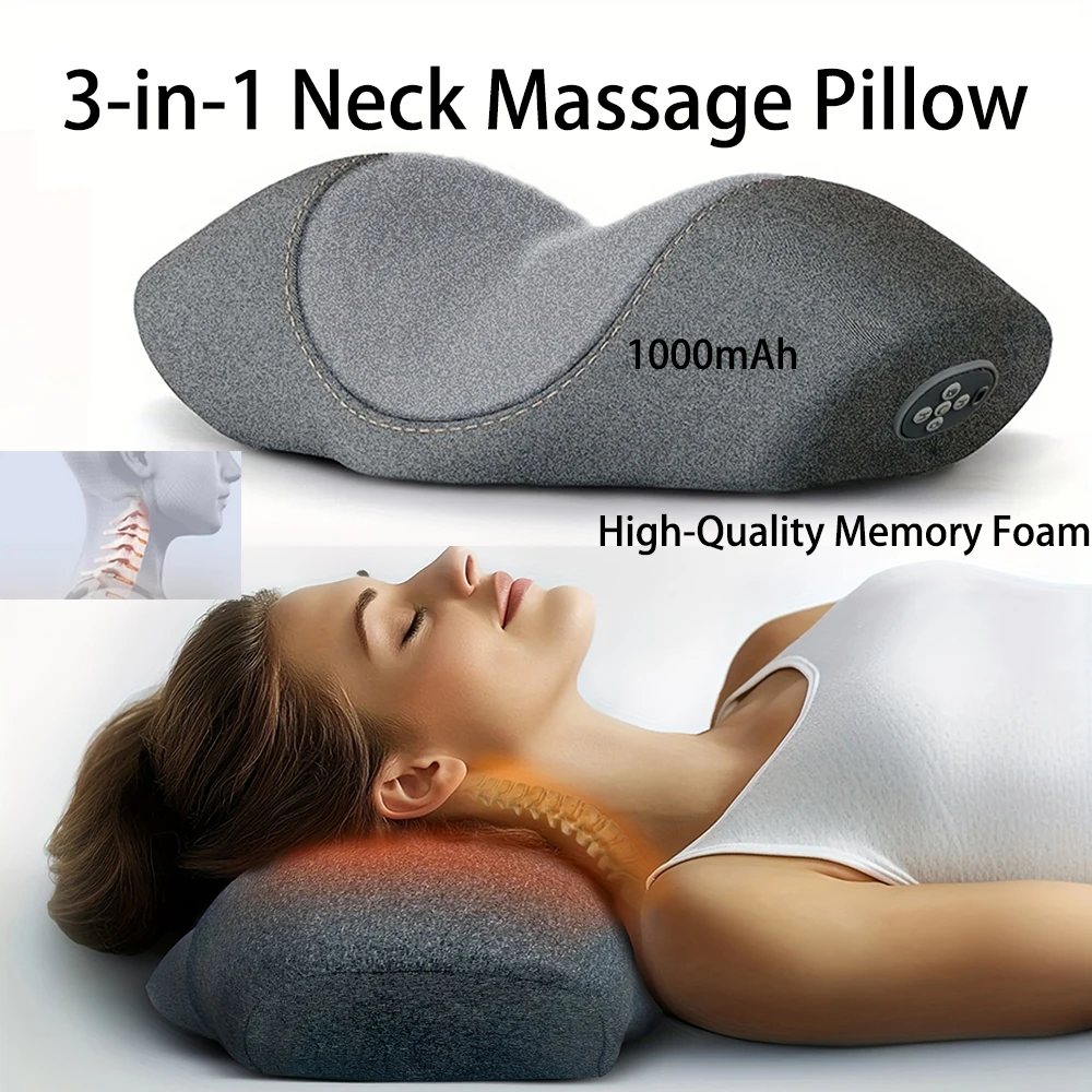 Portable Electric Neck Massage Pillow with Heating Function