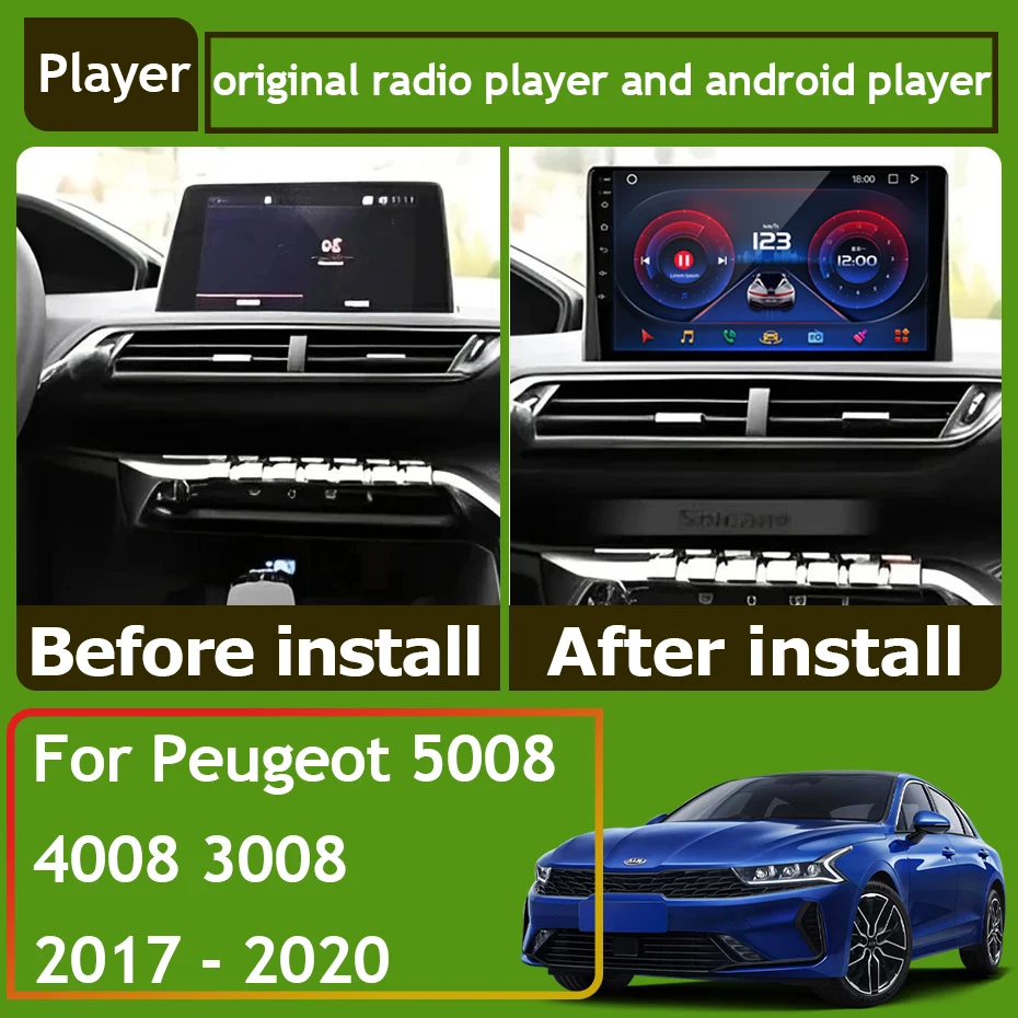 Radio de coche Carplay para Peugeot 5008 4008 3008 2017 - 2020 navegación GPS Android Auto reproductor Multimedia estéreo 5G Wifi No 2din