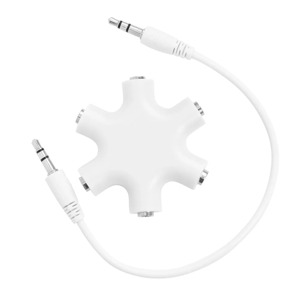 5-Way Shape Earphone Music Share Adapter 3.5mm Jack Portable Stereo Audio Splitter Connector for Headphones