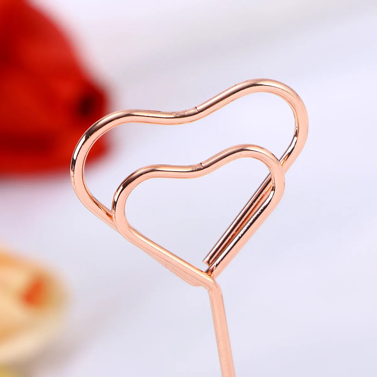 10Pcs Iron Wire Love Heart Note Clips 22Cm Photo Stand Clip Holder for Wedding Place Cards Party Table Numbers Menu Decor Photo