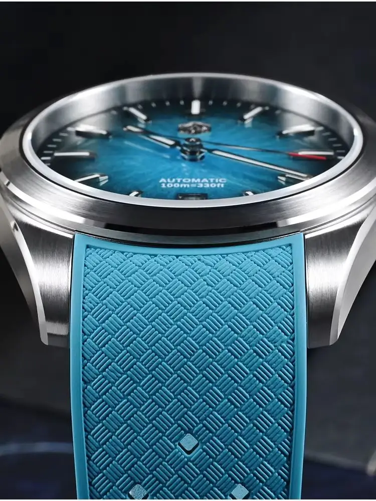 San Martin 36/39/42mm JianZhan Inspired Design Men Dress Watch 9015 Curved FKM Rubber Strap Sapphire Reloj Luminous SN0144GS/X/L