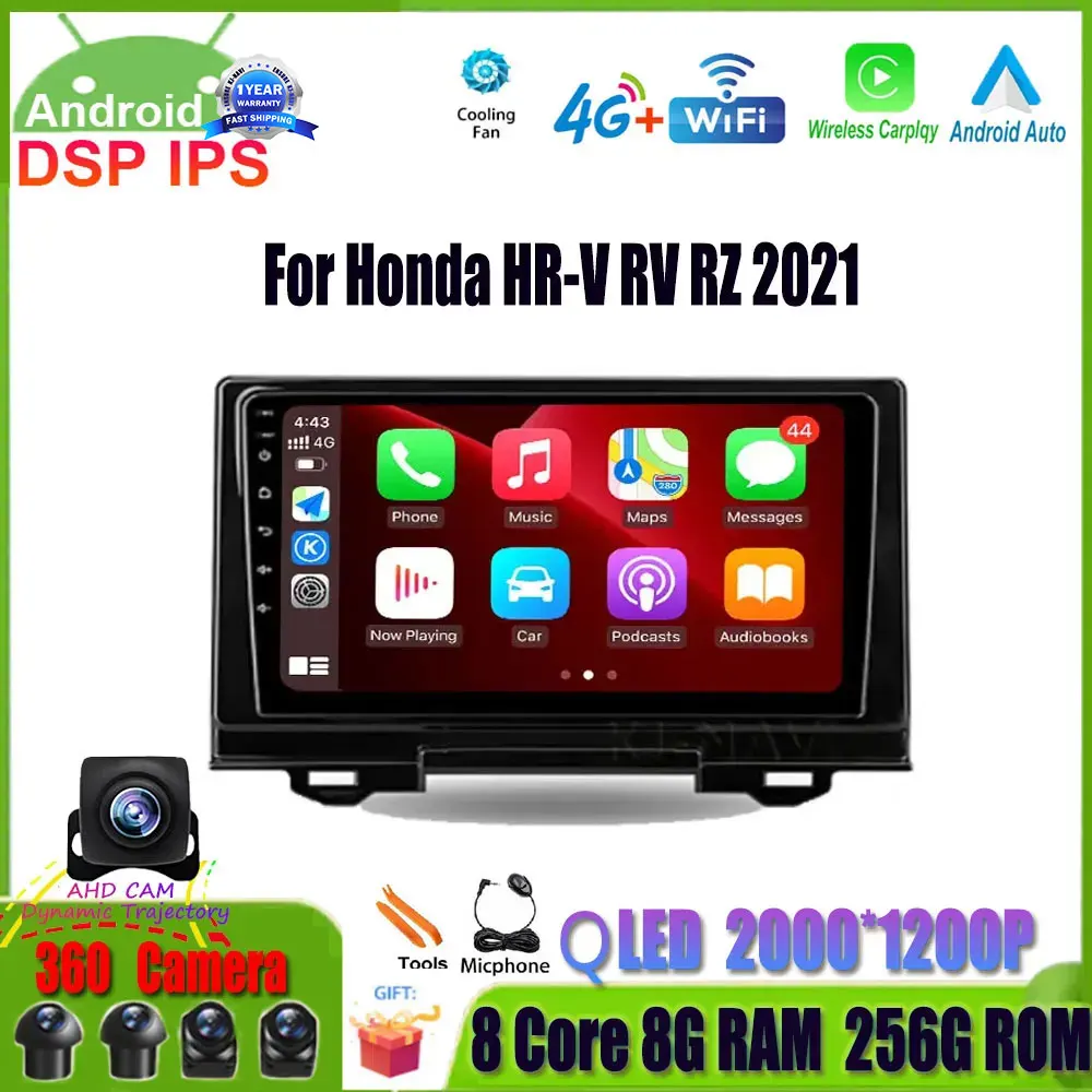 

9 Inch Android 14 For Honda HR-V RV RZ 2021 Car Radio Multimedia Video Player GPS Navigation Autoradio Head Unit 4G Lte