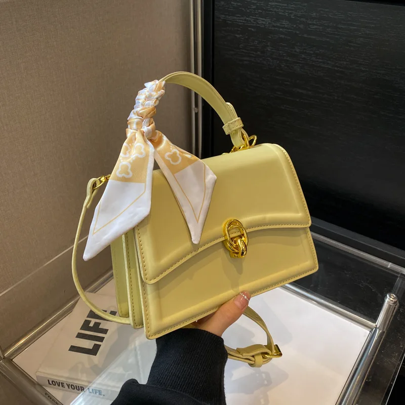 حقيبة رفرف خفيفة الوزن لديكور القوس، حقيبة كتف نسائية صغيرة كاجوال للأعمال، وشاح نحيف، حقيبة مربعة للفتيات المراهقات والنساء vip