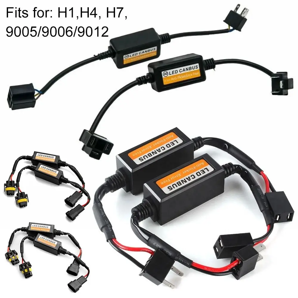 Black 12V h1/h3/h4/h7/h8/h9/h11 Automotive LED Decoder Resistor Controller LED Canbus Decoder Fault Eliminator